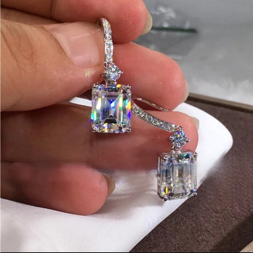 Clear crystals Sachin Silver Metal earrings